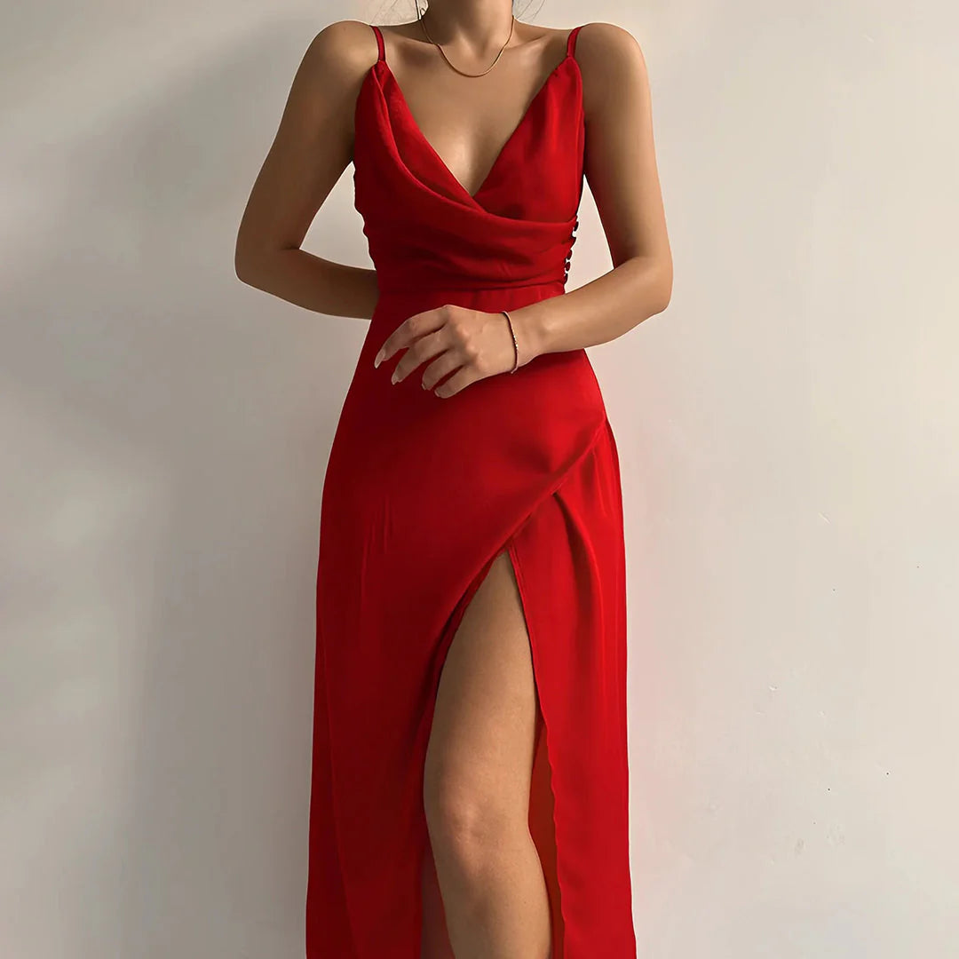Daria – Satynowa Sukienka Maxi Damska