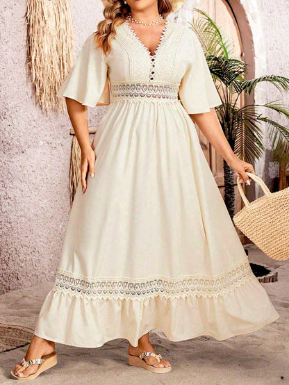 Zofia – Letnia Sukienka Maxi Damska z Koronką