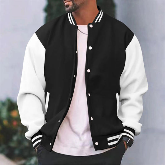 Piter Męska Kurtka Varsity | Wełniany Blend, Casual