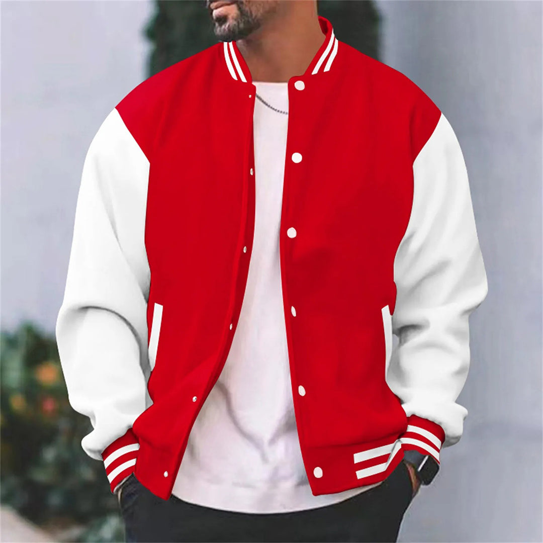 Piter Męska Kurtka Varsity | Wełniany Blend, Casual