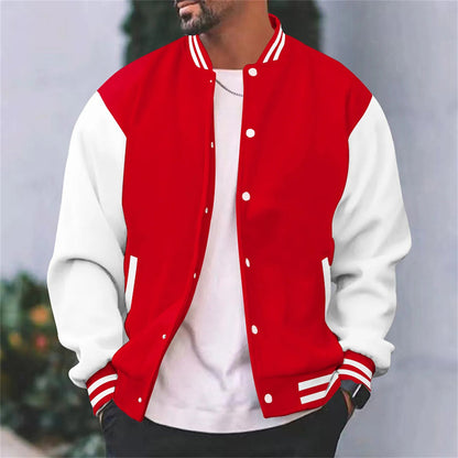 Piter Męska Kurtka Varsity | Wełniany Blend, Casual
