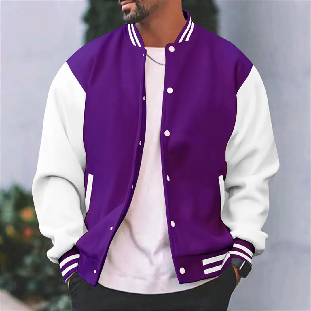 Piter Męska Kurtka Varsity | Wełniany Blend, Casual