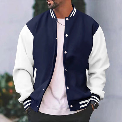 Piter Męska Kurtka Varsity | Wełniany Blend, Casual