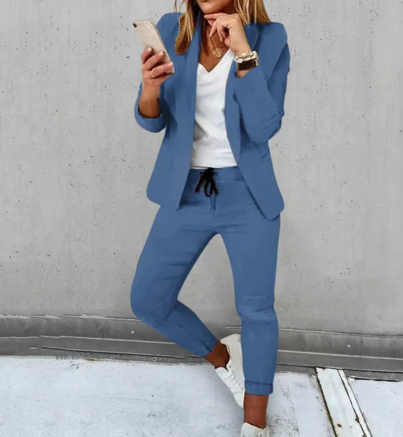 Gabriela – Casual Komplet Damski z Marynarką i Spodniami